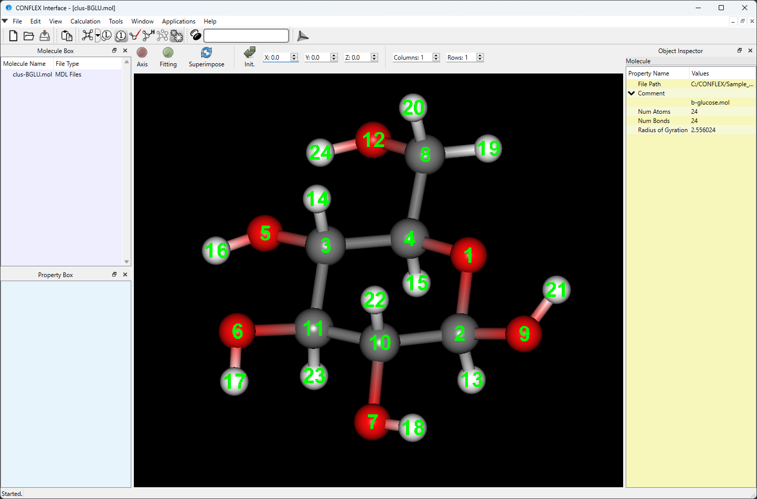 Interface beta-Glucose numbered
