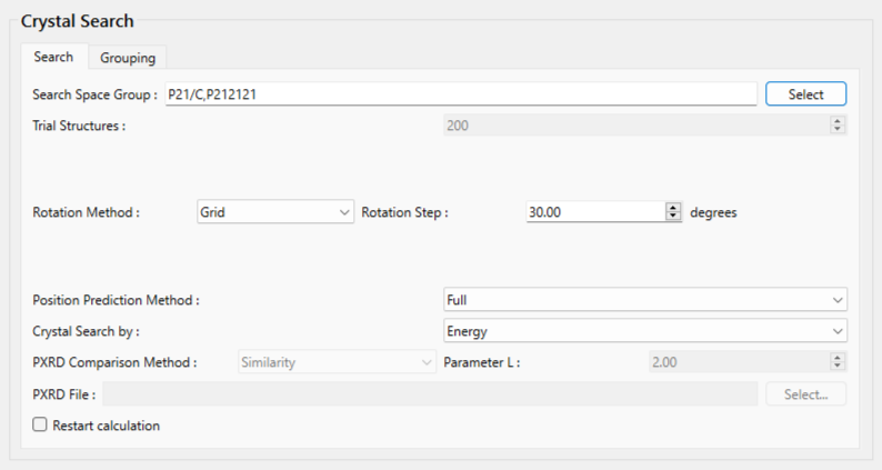 Interface Crystal Search
