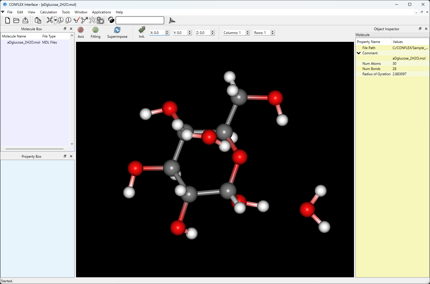 Interface Glucose 2 waters