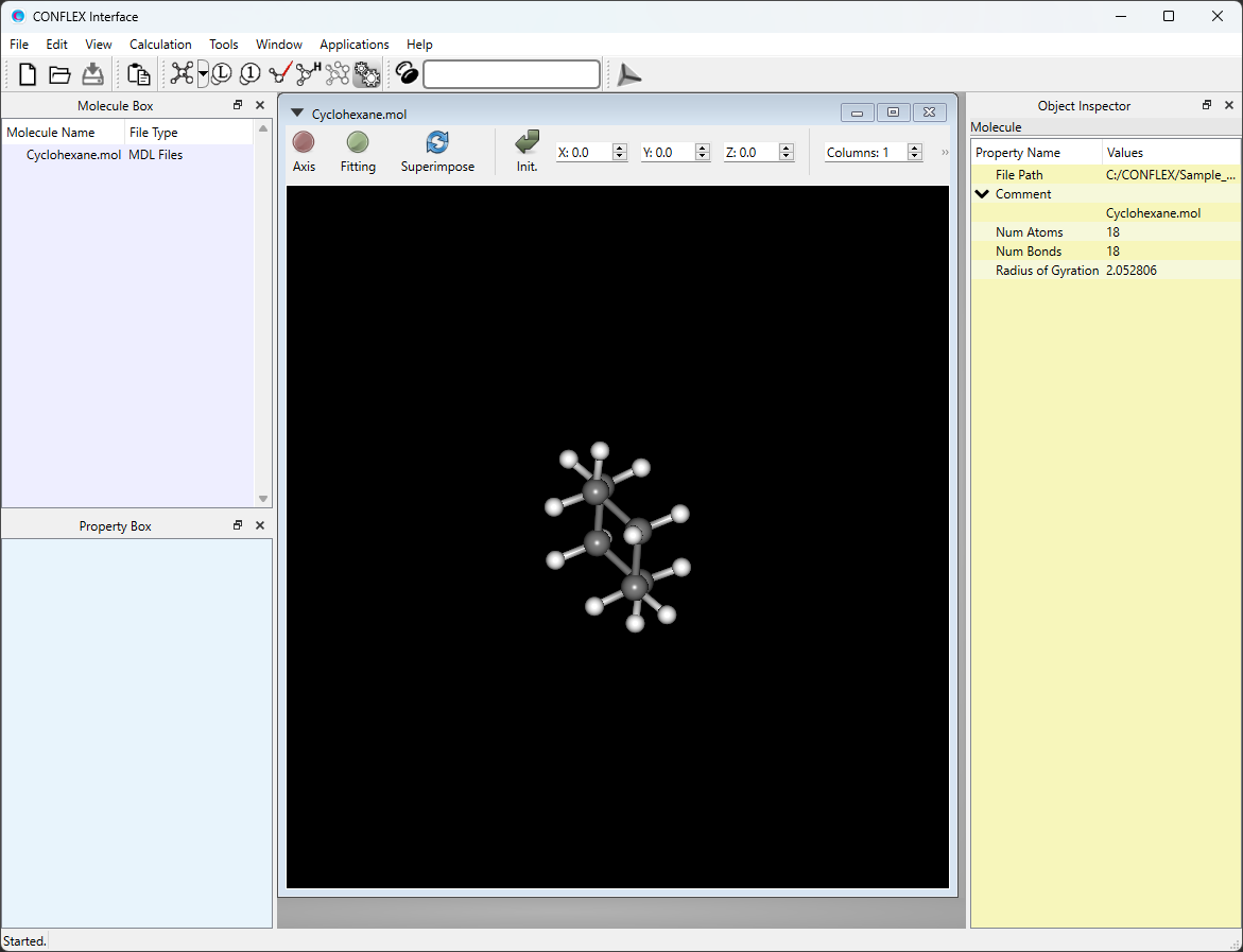 Opt Interface Cyclohexane